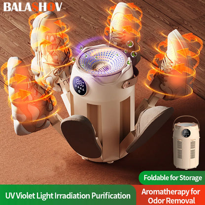Portable Electric Shoe Dryer with Timer and Aromatherapy Function – Fast Drying and Deodorizing