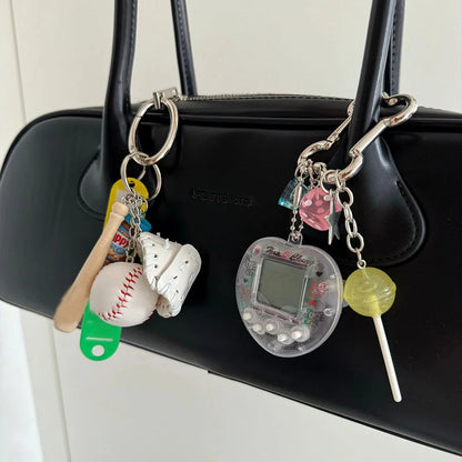Kawaii Rainbow Game Console Keychain in Zinc Alloy – Unique and Trendy Harajuku Accessory
