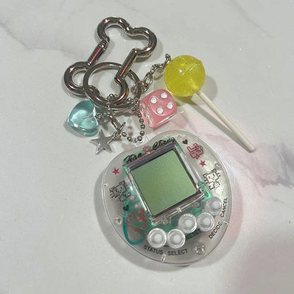 Kawaii Rainbow Game Console Keychain in Zinc Alloy – Unique and Trendy Harajuku Accessory