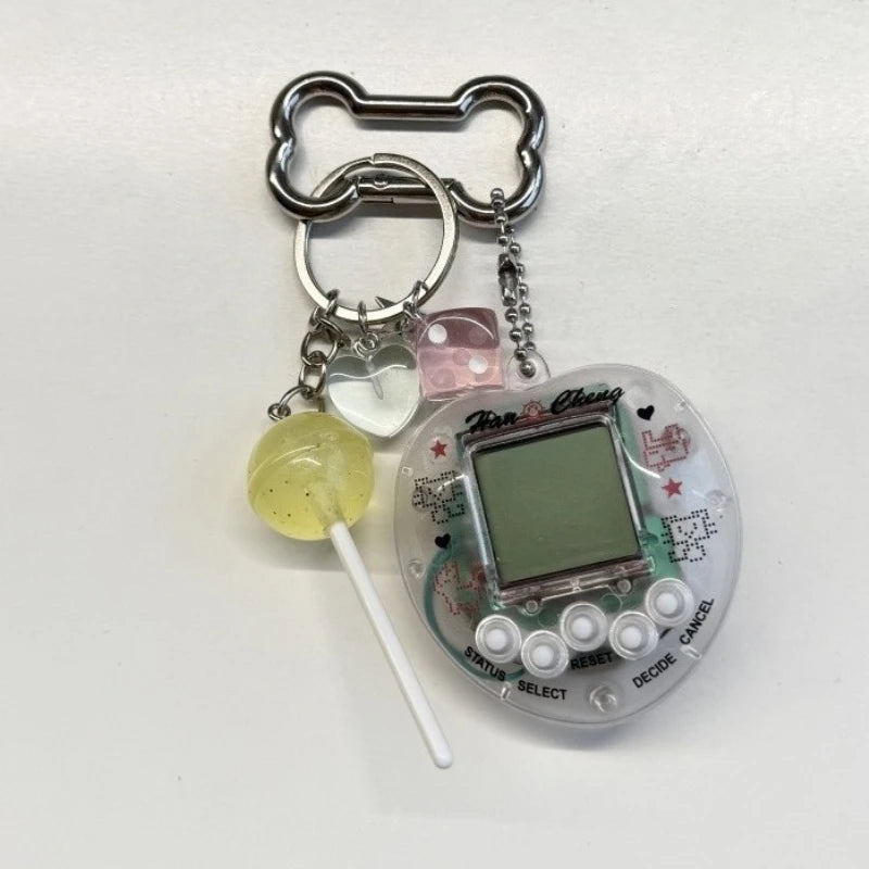 Kawaii Rainbow Game Console Keychain in Zinc Alloy – Unique and Trendy Harajuku Accessory