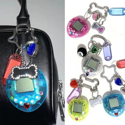 Kawaii Rainbow Game Console Keychain in Zinc Alloy – Unique and Trendy Harajuku Accessory
