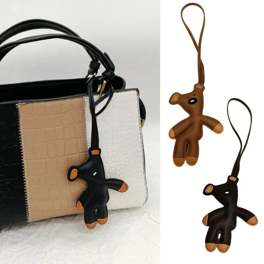 Porte-Clés Ours en Cuir PU – Charmant Accessoire pour Sacs à Main et Sacs à Dos, Design Y2K Coréen