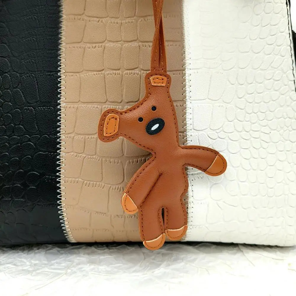 Porte-Clés Ours en Cuir PU – Charmant Accessoire pour Sacs à Main et Sacs à Dos, Design Y2K Coréen
