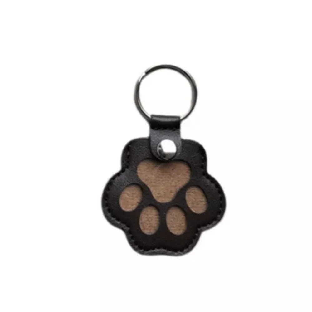 Porte-Clés en Cuir PU en Forme de Patte avec Rangement pour Poils d'Animaux – Accessoire Pratique Unisexe