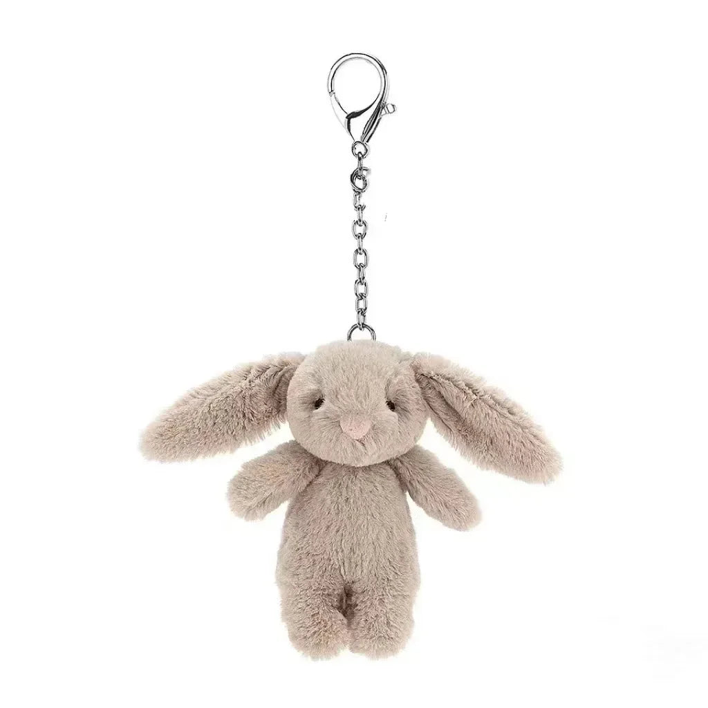 Porte-Clés en Peluche Lapin Mignon avec Attache Sécurisée – Accessoire Polyvalent pour Sacs et Clés