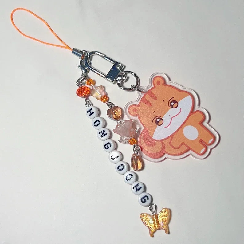 Porte-Clés en Perles avec Charms de Dessin Animé – Accessoire Léger pour Téléphone et Sac