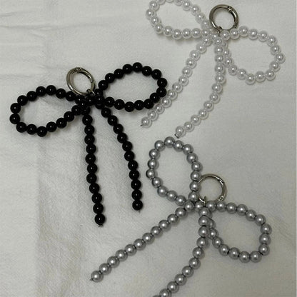 Beaded Keychain with Polished Metal Knot – Chic Accessory for Handbag and Keys