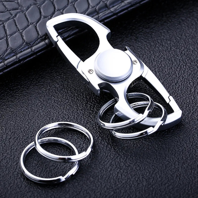 Stainless Steel Fidget Spinner Keychain – Compact and Elegant EDC Tool for Stress Relief