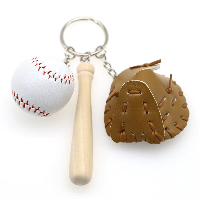 Porte-clés en Cuir PU avec Pendentif Teckel et Baseball – Accessoire Décoratif pour Sac et Clés
