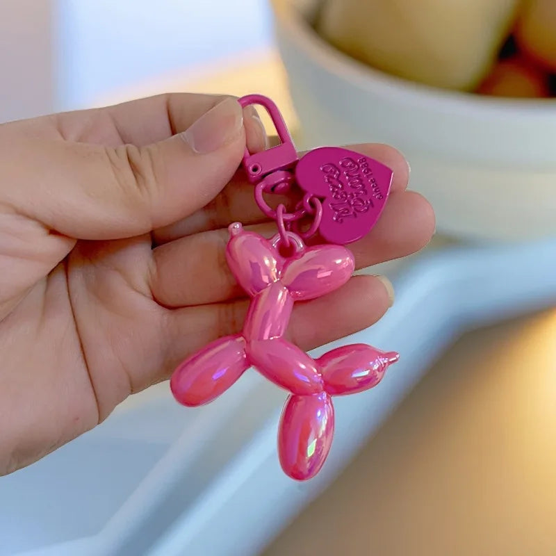 Porte-clés en Résine Chien Ballon Coloré – Accessoire Amusant pour Clés, Sacs et Téléphone