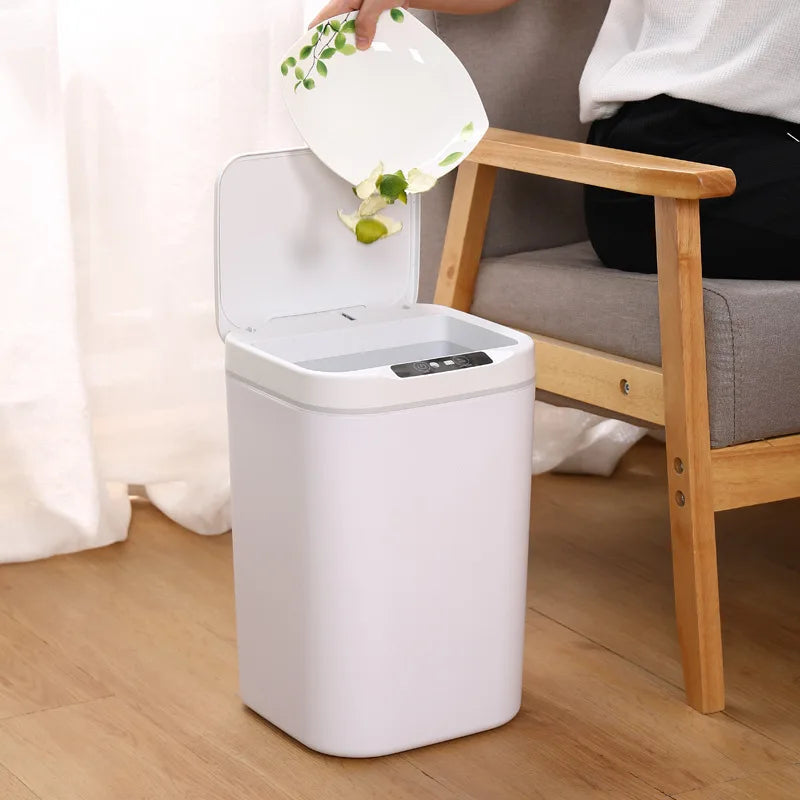 Automatic Sensor Trash Can 18L/13L – Hands-Free Opening in ABS Plastic for Kitchen and Bathroom