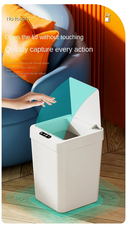 Automatic Sensor Trash Can 18L/13L – Hands-Free Opening in ABS Plastic for Kitchen and Bathroom