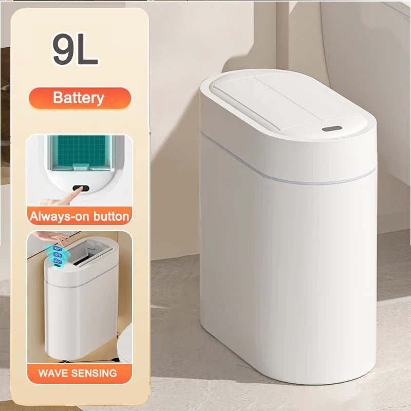 Automatic Wall-Mounted Trash Can with Sensor - 7/9 L for Compact Spaces - Practical and Hygienic Plastic Design