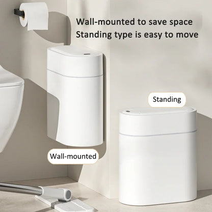 Automatic Wall-Mounted Trash Can with Sensor - 7/9 L for Compact Spaces - Practical and Hygienic Plastic Design