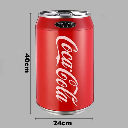 Poubelle à induction ronde automatique 24x40 cm – Ouverture sans les mains plastique argenté pour cuisine et usage intérieur