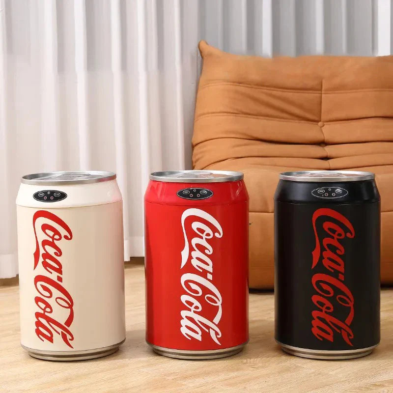 Poubelle à induction ronde automatique 24x40 cm – Ouverture sans les mains plastique argenté pour cuisine et usage intérieur