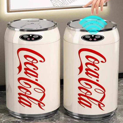 Poubelle à induction ronde automatique 24x40 cm – Ouverture sans les mains plastique argenté pour cuisine et usage intérieur