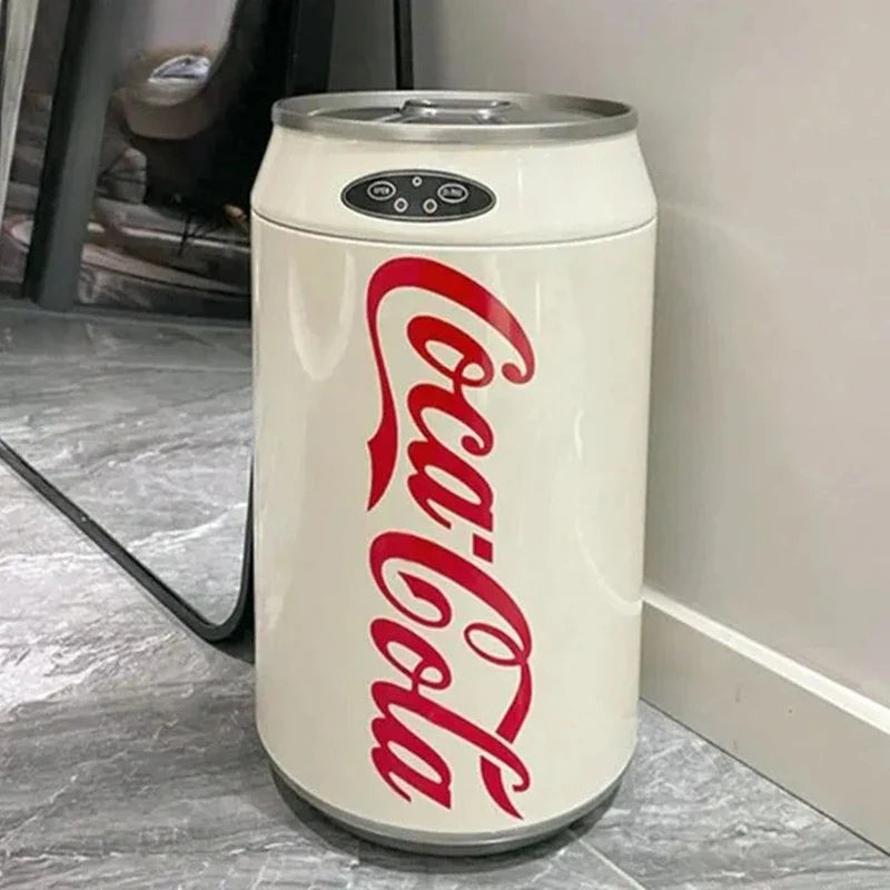 Poubelle à induction ronde automatique 24x40 cm – Ouverture sans les mains plastique argenté pour cuisine et usage intérieur