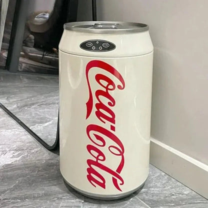 Poubelle à induction ronde automatique 24x40 cm – Ouverture sans les mains plastique argenté pour cuisine et usage intérieur