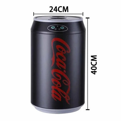 Poubelle à induction ronde automatique 24x40 cm – Ouverture sans les mains plastique argenté pour cuisine et usage intérieur