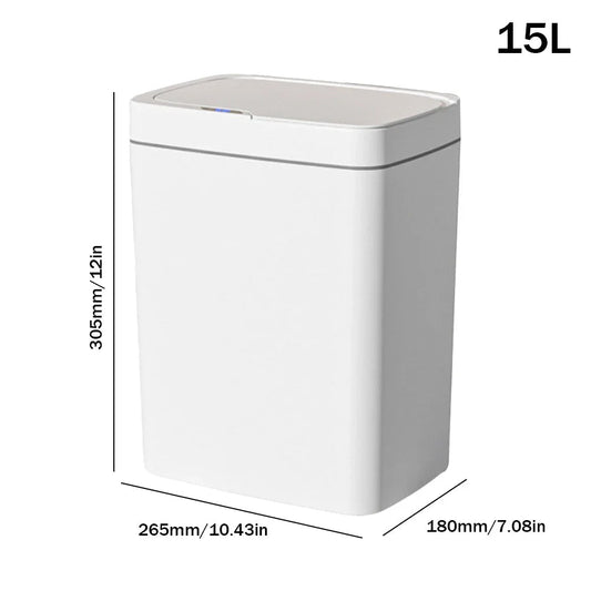 Poubelle à capteur intelligent 15L/18L silencieuse et étanche pour cuisine et salle de bain