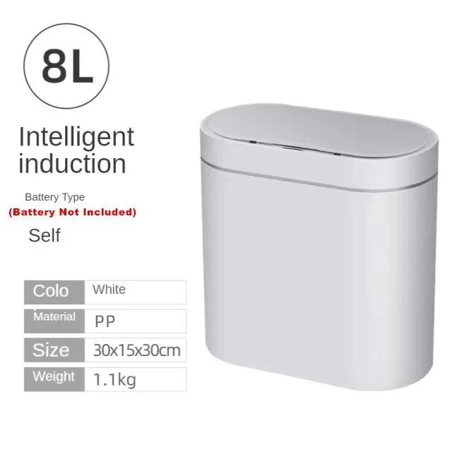 Intelligent Sensor Trash Can 8L for Kitchen and Bathroom – Compact and Waterproof