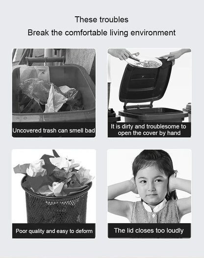 Poubelle Rectangulaire à Capteur Intelligent – Design Compact et Hygiénique pour Cuisine et Salle de Bain