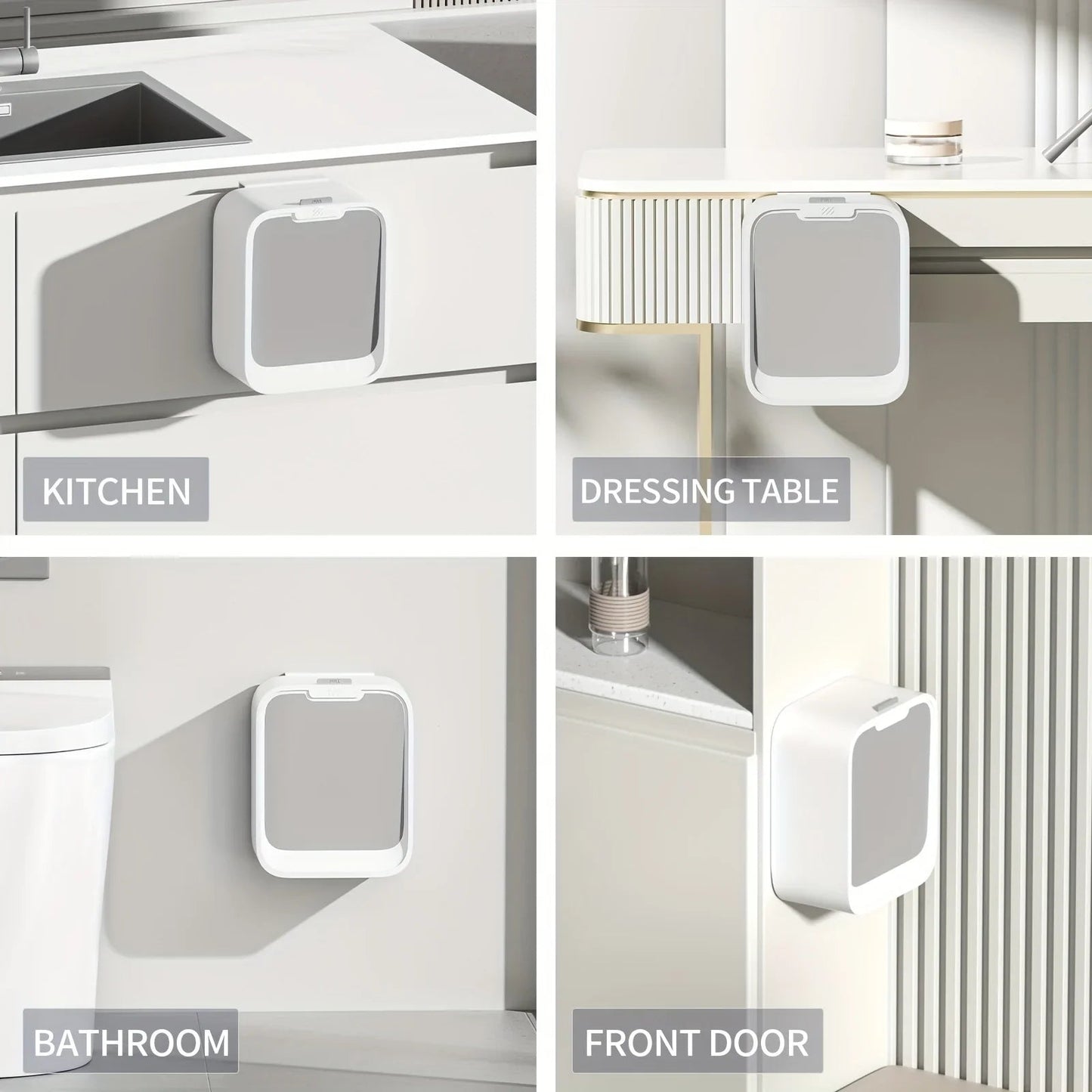 Poubelle à capteur de mouvement pour cuisine – Installation sur porte d'armoire, écologique et pratique