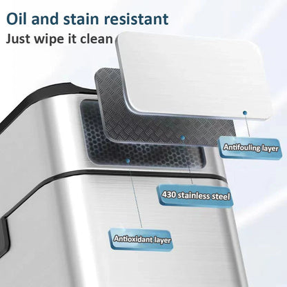 Poubelle de cuisine 20L en acier inoxydable avec capteur mains libres – Design élégant et compact