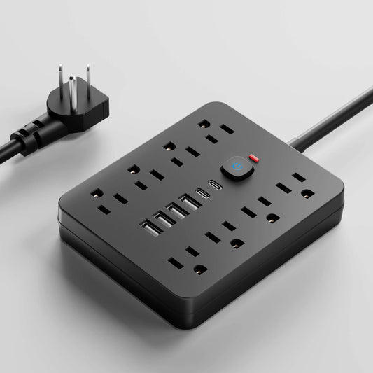 14-in-1 Surge Protector with 8 Outlets and 4 USB Type-C Ports – Compact Desk Extension with Surge Protection