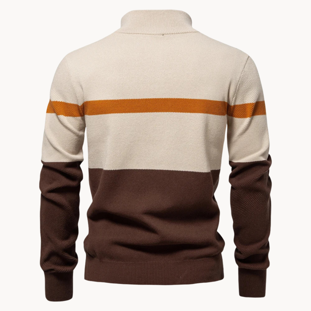 Pull Classique à Demi-Fermeture Éclair pour Hommes en Coton – Style Décontracté et Moderne