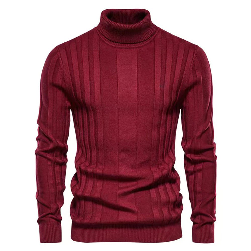 Pull Col Roulé Ajusté pour Homme en Maille Slim - Idéal pour l'Hiver
