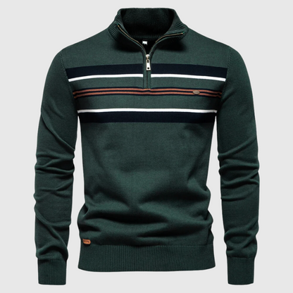 Fitted Half-Zip Sweater for Men in Breathable Knit – Ideal for Office and Outings