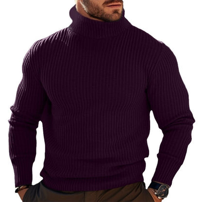 Men's Ribbed Wool Turtleneck Sweater – Comfort and Elegance for Winter, Slim Fit, Multiple Sizes Available