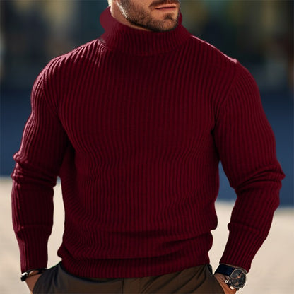 Men's Ribbed Wool Turtleneck Sweater – Comfort and Elegance for Winter, Slim Fit, Multiple Sizes Available