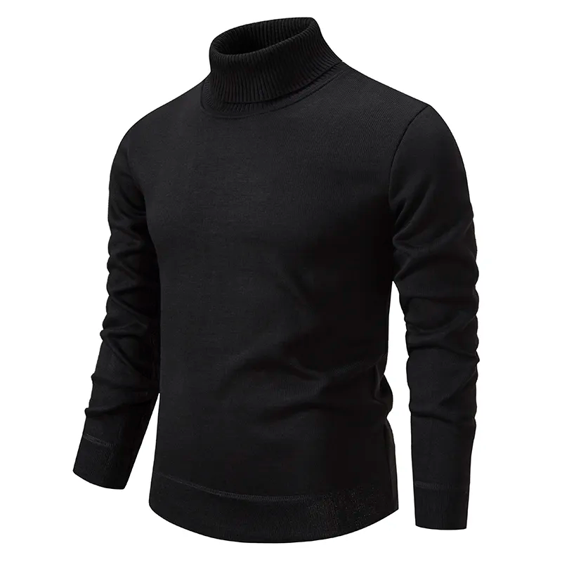 Men's Slim Wool Sweater 100% - Turtleneck, Winter Comfort, Ideal for Office and Leisure