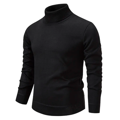 Men's Slim Wool Sweater 100% - Turtleneck, Winter Comfort, Ideal for Office and Leisure
