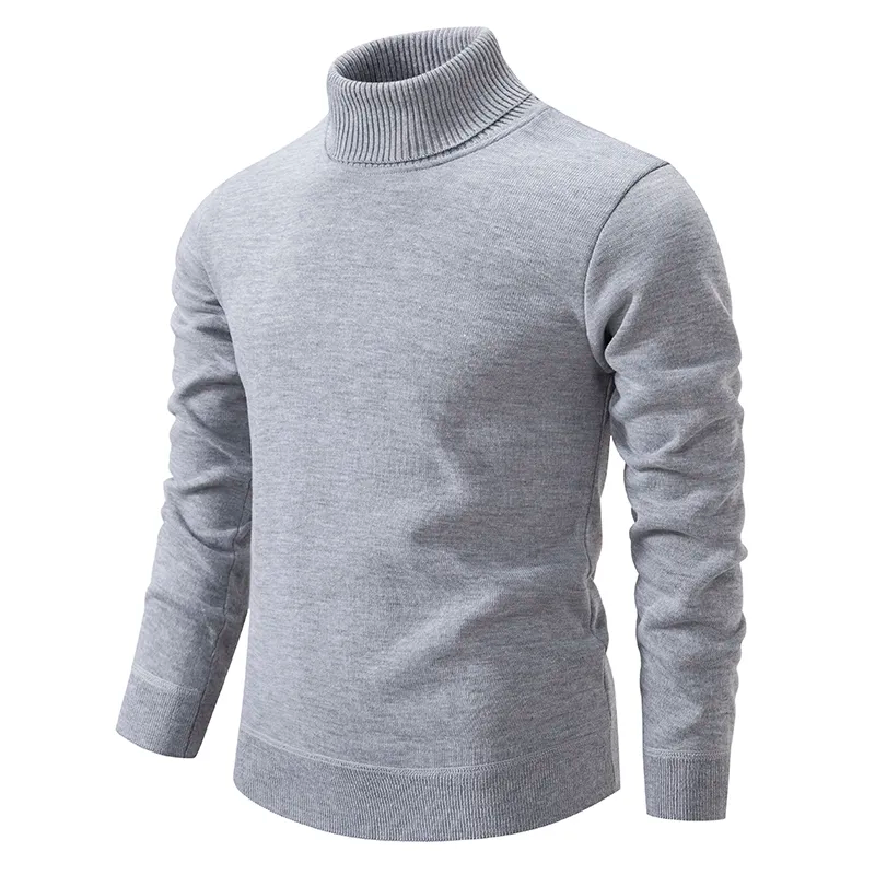 Pull Homme Slim en Laine 100 % - Col Roulé, Confort Hivernal, Idéal pour Bureau et Loisirs