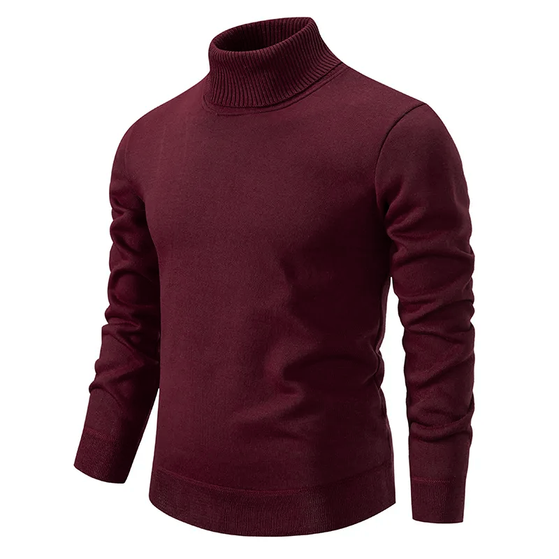 Pull Homme Slim en Laine 100 % - Col Roulé, Confort Hivernal, Idéal pour Bureau et Loisirs
