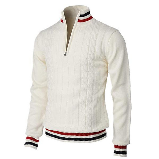 Men's Twisted Half-Zip Sweater in Soft Knit – Comfort and Elegance for Winter