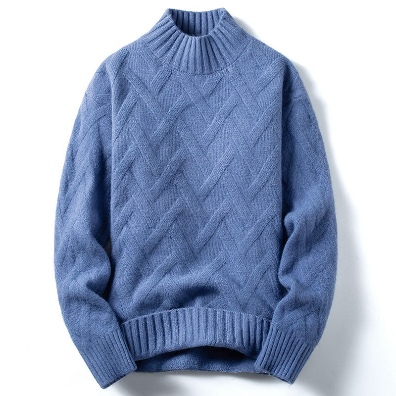 Pull Homme à Col Roulé Ample en Tricot – Confortable et Décontracté pour l'Automne et l'Hiver