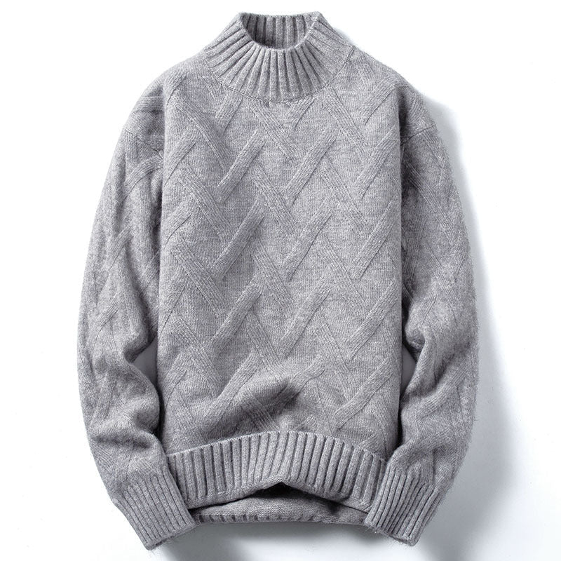 Pull Homme à Col Roulé Ample en Tricot – Confortable et Décontracté pour l'Automne et l'Hiver