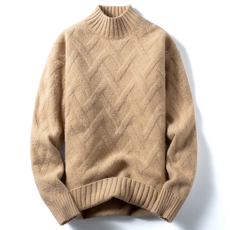 Pull Homme à Col Roulé Ample en Tricot – Confortable et Décontracté pour l'Automne et l'Hiver