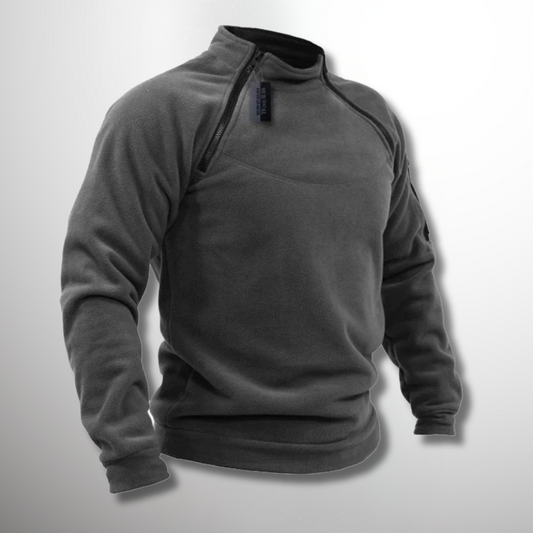 Insulating Fleece Pullover for Men with Tactical Zipper - Comfort and Mobility