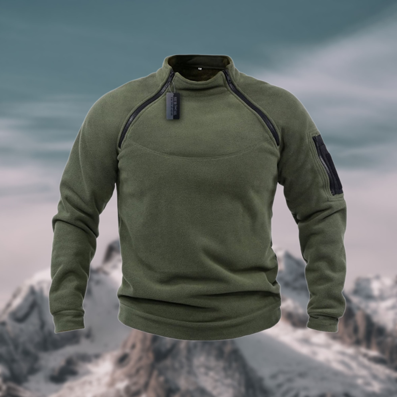 Insulating Fleece Pullover for Men with Tactical Zipper - Comfort and Mobility