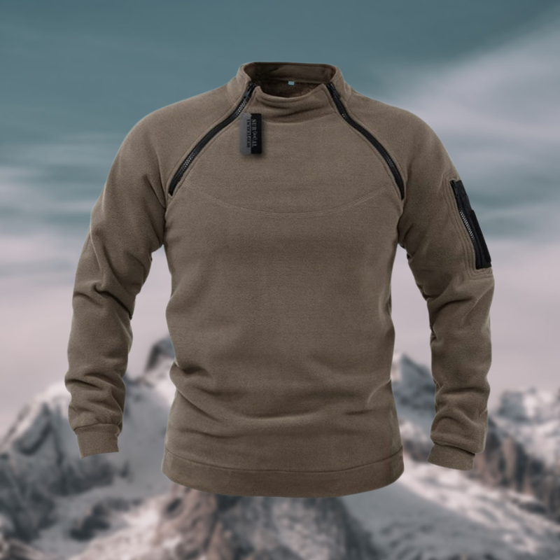 Insulating Fleece Pullover for Men with Tactical Zipper - Comfort and Mobility