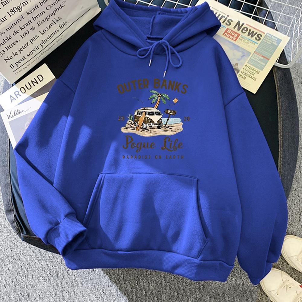 Pull à Capuche Unisexe Surdimensionné en Polyester avec Graphique Vintage de Surf et Poche Kangourou – Confortable et Stylé 3