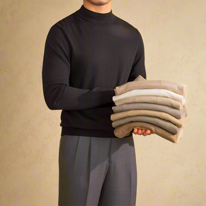 Slim fit wool turtleneck sweater for men - Timeless elegance