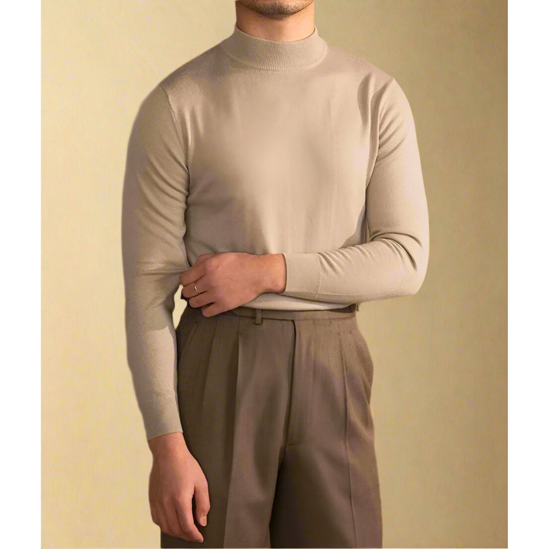 Slim fit wool turtleneck sweater for men - Timeless elegance