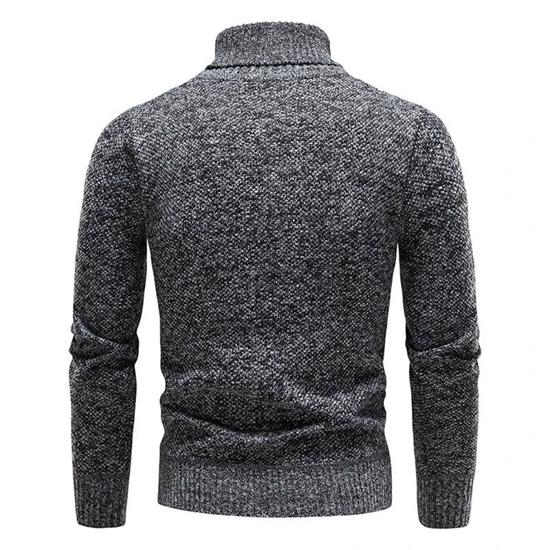 Pull à col roulé ajusté en laine pour homme – Confort et élégance hivernale